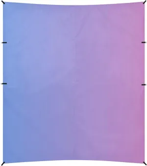 Blue Pink Gradient Foldable Beach Canopy UPF50  Protection Water-Resistant Outdoor Sun Shade with Sandbags, Sand Shovel, Poles for Camping Trips, Fishing, Backyard Fun or Picnics