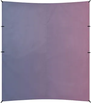 Blue Pink Gradient Foldable Beach Canopy UPF50 Waterproof Sun Shade with Sand Shovel, Sandbags for Backyard, Grassland, Park