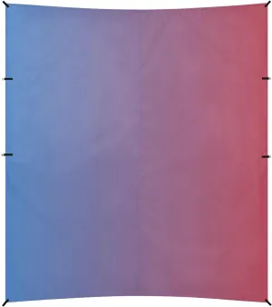 Blue Red Gradient Beach Tent & Canopy UPF50  Protection Water-Resistant Large Sun Shelter with Sandbags, Sand Shovel, Poles for Camping, Picnics, Backyard