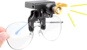 BONEW-Oral Cordless 5W Headlamp Head Light Clip-on Type with Optical Filter for Binocular Loupes Magnifer and Eyeglasses Adjustable Brightness Adjustable Angle DY-013