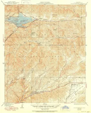 Bouquet Reservoir CA topo map, 1:24000 Scale, 7.5 X 7.5 Minute, Historical, 1937, Updated 1951, 21 x 16.9 in