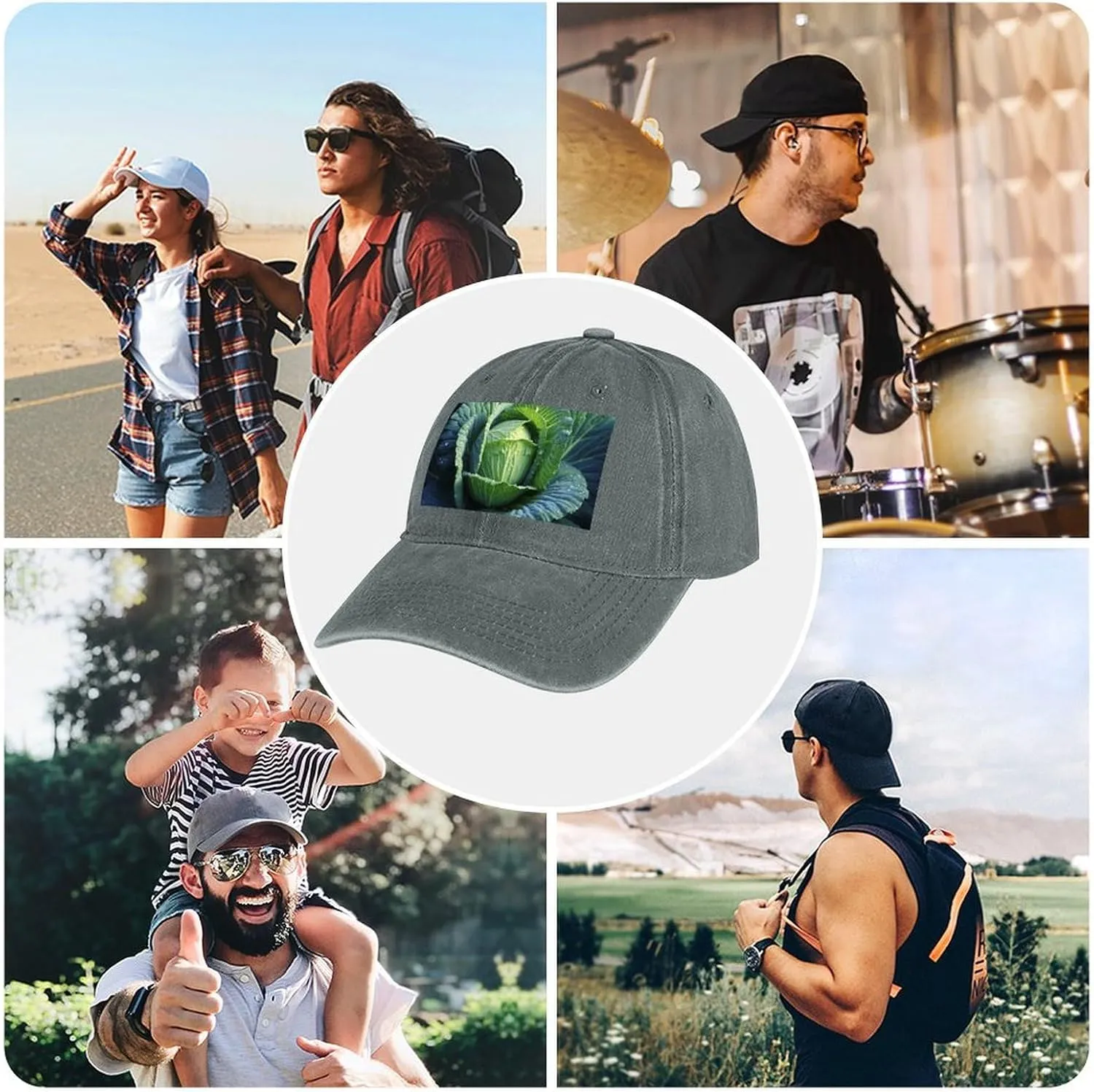 Bright Cabbage Baseball Cap for Women Men Golf Dad Hat Adjustable Classic Baseball Hat Outdoor Sports Caps,