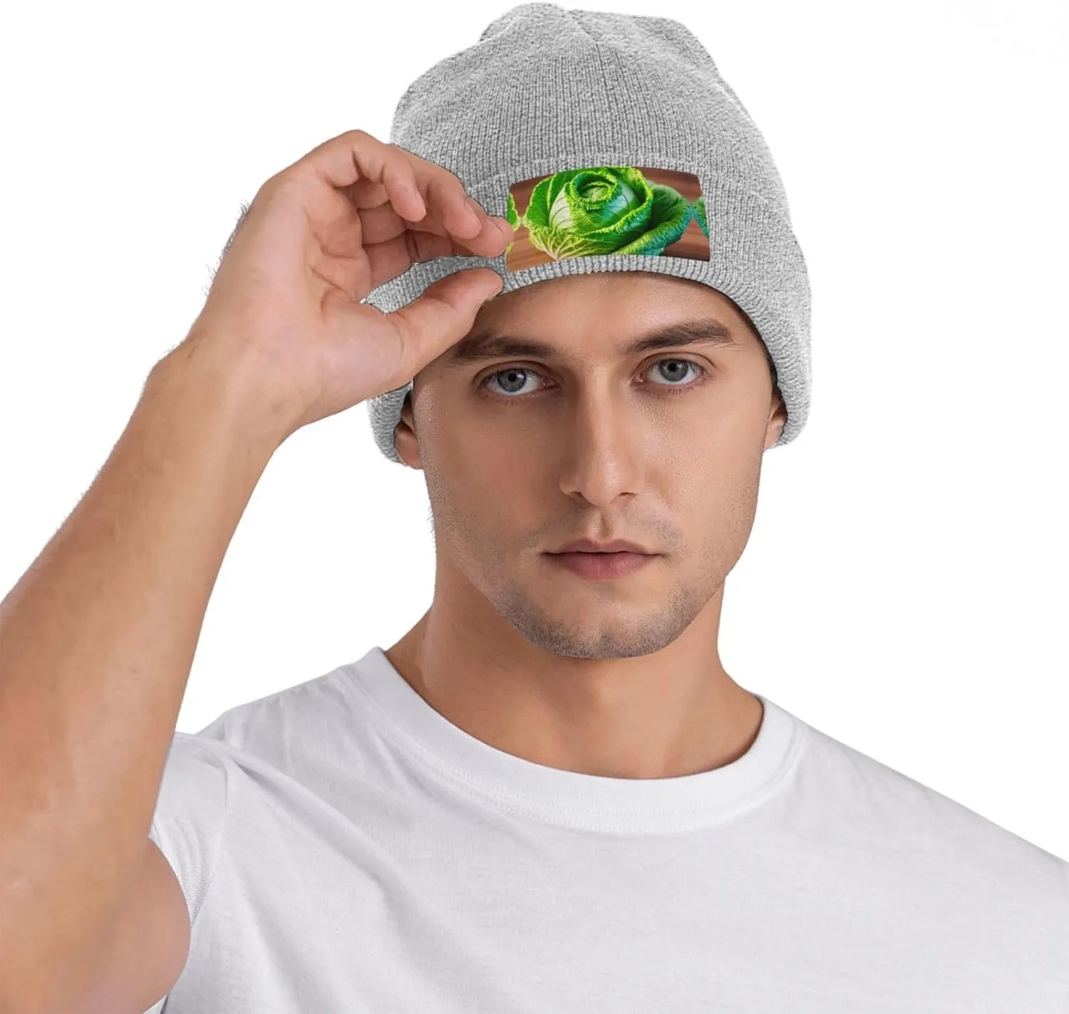 Bright Cabbage Print Windproof Hat Beanie Hat Winter Hat Beanie Hat Soft Knit Cap for Men and Women