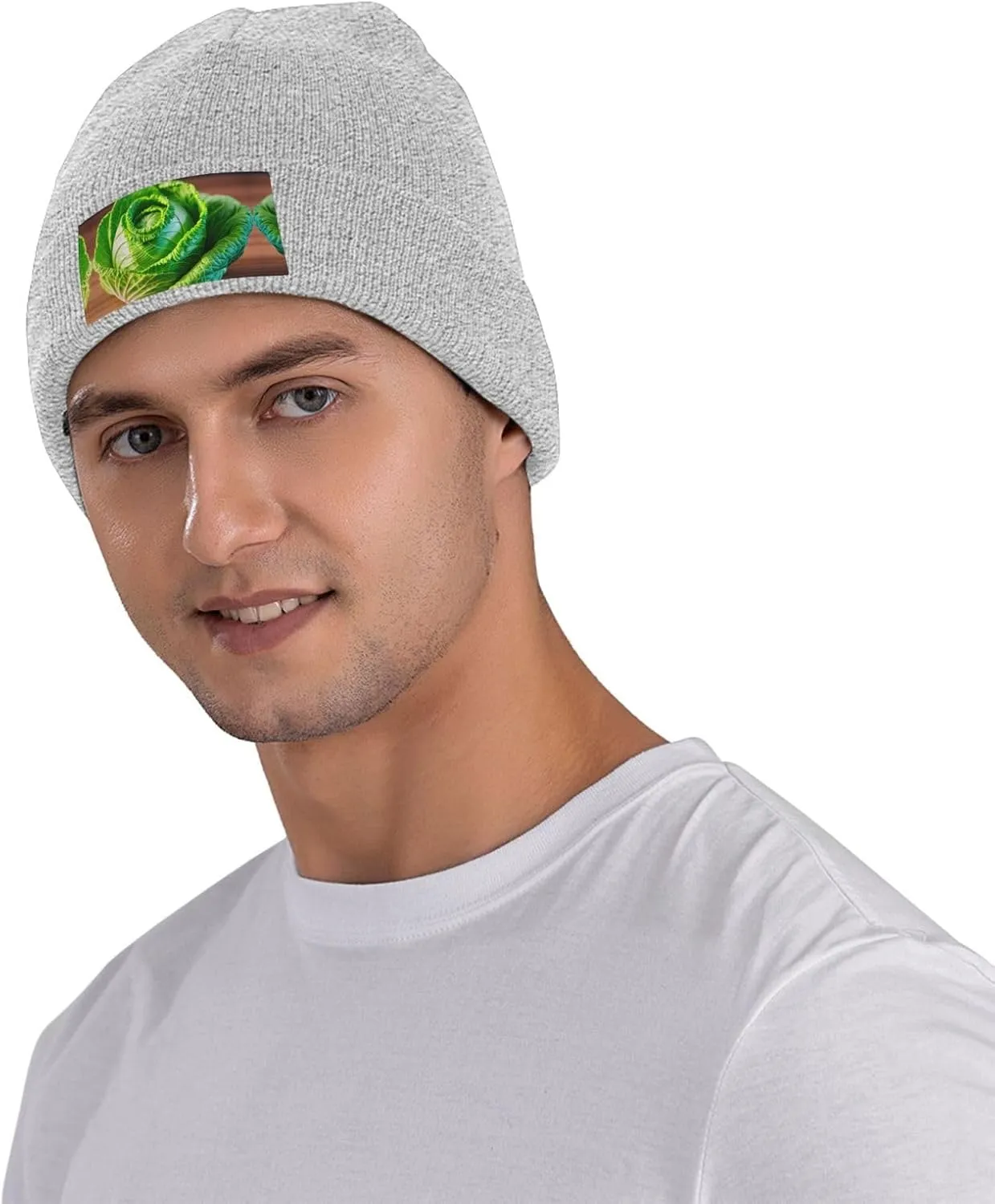 Bright Cabbage Print Windproof Hat Beanie Hat Winter Hat Beanie Hat Soft Knit Cap for Men and Women