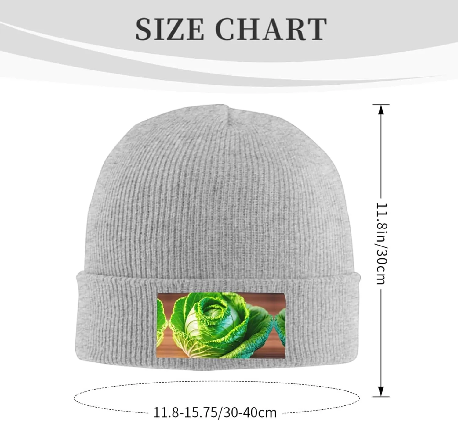 Bright Cabbage Print Windproof Hat Beanie Hat Winter Hat Beanie Hat Soft Knit Cap for Men and Women