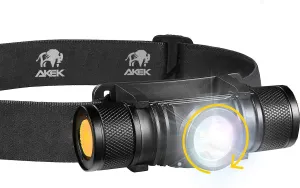 Bright Rechargeable Headlamp, Strong Aluminum, Waterproof, Adjustable, Hands-Free Lighting for Camping, Hiking, Hunting - Durable with Long-Lasting Battery