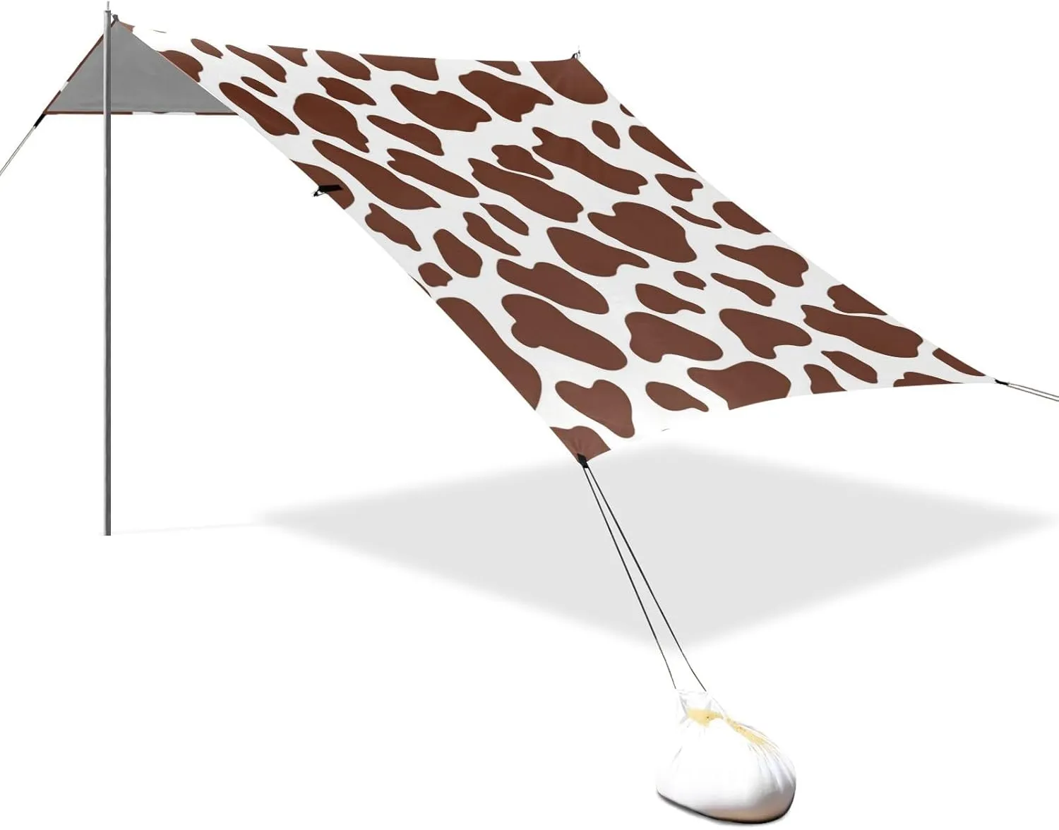 Brown Cow Print Designed UPF50 Beach Tent & Canopy Lightweight Large Sun Shade with Sturdy Poles, Sandbags and Shovel for Family Travel carpas para Playa en oferta