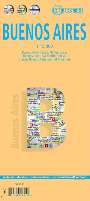 Buenos Aires, Argentina - Laminated Borch Map