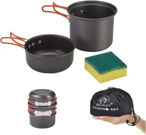 Bulin 37/24/20/17/12/9/4PCS Camping Cookware Mess Kit Backpacking Cooking Set Lightweight Cookware Sets Outdoor Cook Gear for Family Hiking Picnic