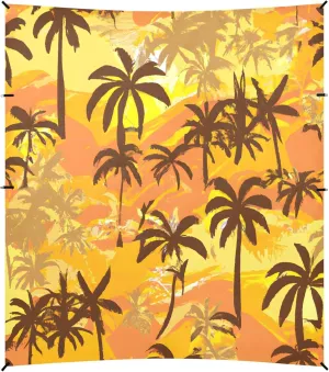 Burbuja Abstract Hawaiian Trees Beach Canopy Windproof Beach Tent Sun Shade with 4 Sandbags & Sand Shovel, Portable Sun Shelter for Family Camping Picnic