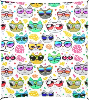 Burbuja Cartoon Cat Faces Wearing Sunglasses Beach Canopy Windproof Beach Tent Sun Shade with 4 Sandbags & Sand Shovel, Portable Sun Shelter for Family Camping Picnic