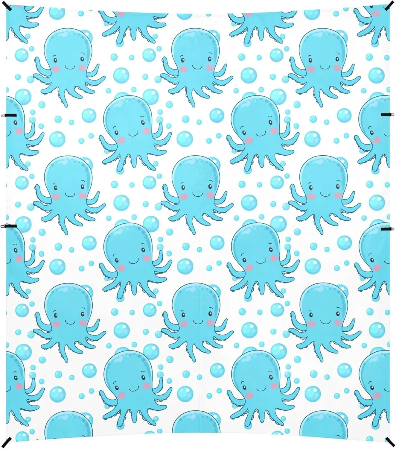 Burbuja Cartoon Sea Animals Beach Canopy Windproof Beach Tent Sun Shade with 4 Sandbags & Sand Shovel, Portable Sun Shelter for Family Camping Picnic