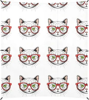 Burbuja Cats Wearing Glasses Beach Canopy Windproof Beach Tent Sun Shade with 4 Sandbags & Sand Shovel, Portable Sun Shelter for Family Camping Picnic