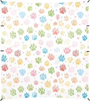 Burbuja Colorful Paw Prints Beach Canopy Windproof Beach Tent Sun Shade with 4 Sandbags & Sand Shovel, Portable Sun Shelter for Family Camping Picnic