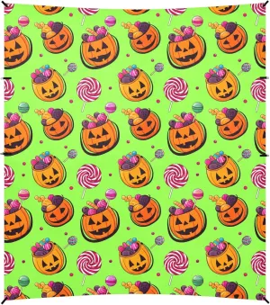 Burbuja Pumpkins with Halloween Candy Beach Canopy Windproof Beach Tent Sun Shade with 4 Sandbags & Sand Shovel, Portable Sun Shelter for Family Camping Picnic
