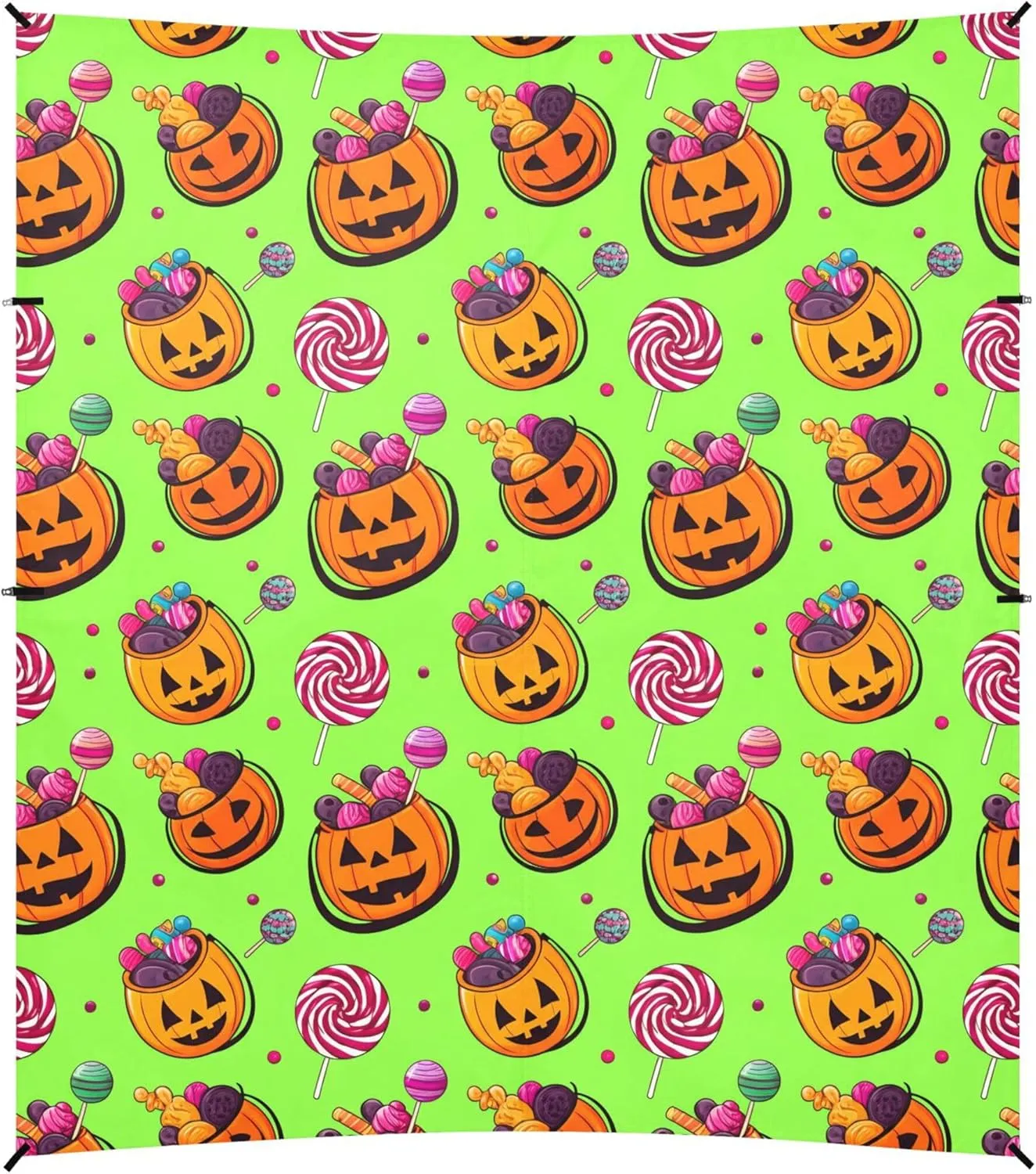 Burbuja Pumpkins with Halloween Candy Beach Canopy Windproof Beach Tent Sun Shade with 4 Sandbags & Sand Shovel, Portable Sun Shelter for Family Camping Picnic