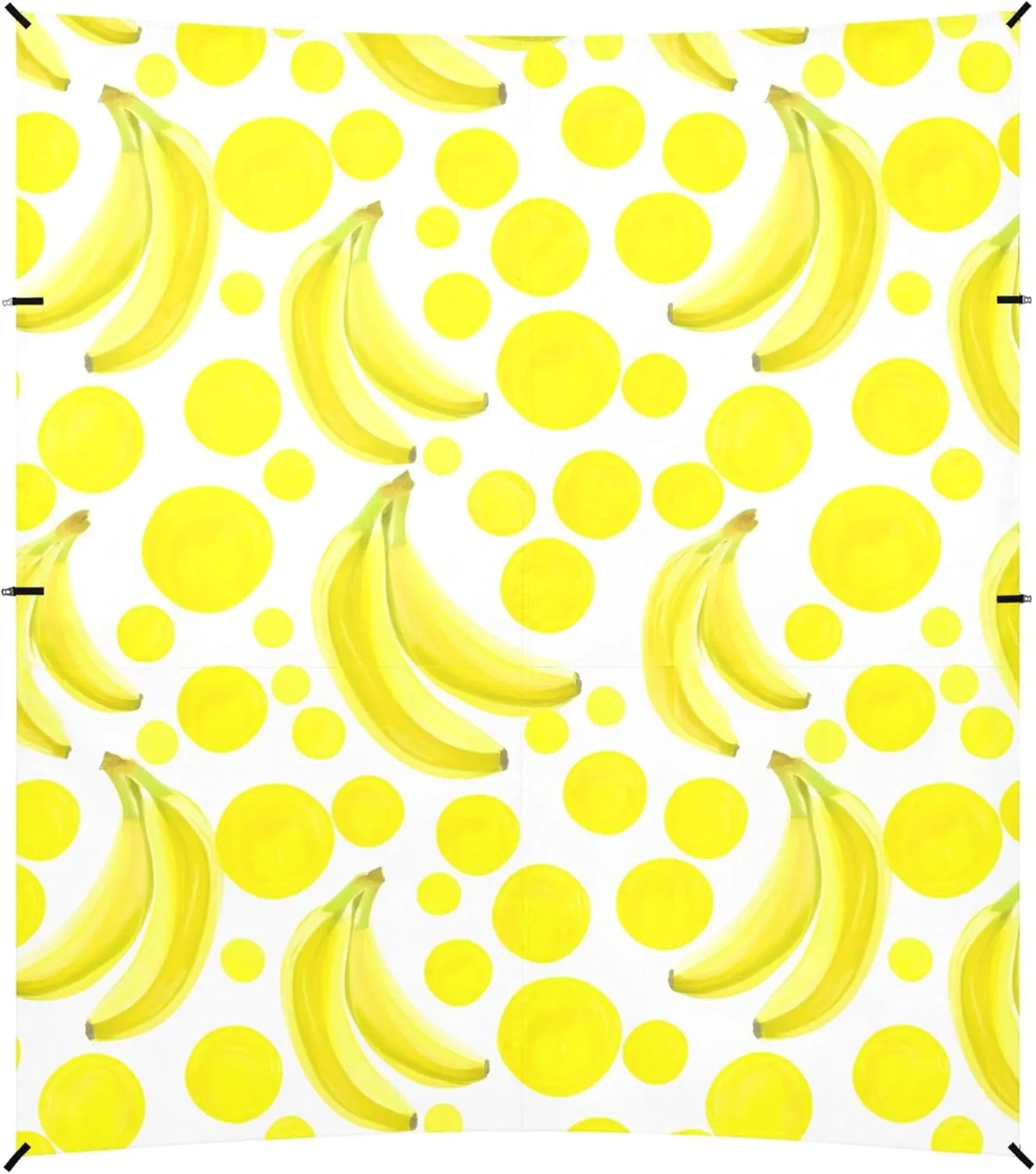 Burbuja Yellow Bananas Beach Canopy Windproof Beach Tent Sun Shade with 4 Sandbags & Sand Shovel, Portable Sun Shelter for Family Camping Picnic