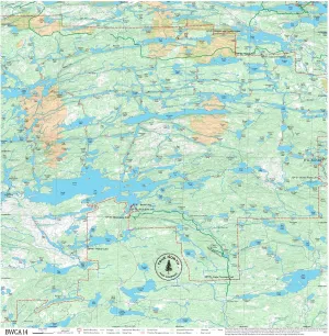 BWCA Map - BWCA 14 – Waterproof, Durable Cloth Map for Canoeing, Hiking, and Camping by True North Map Company
