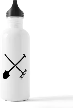 CafePress Black Shovel Rake Stainless Water Bottle 1 1.0L (34 oz) Stainless Steel Water Bottle