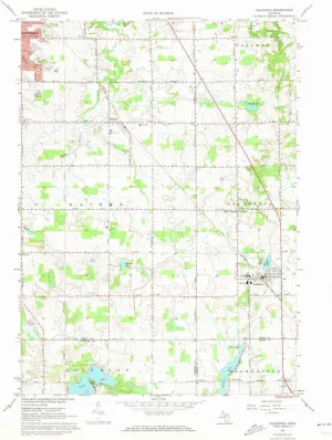Caledonia MI topo map, 1:24000 Scale, 7.5 X 7.5 Minute, Historical, 1967, Updated 1973, 26.9 x 22 in