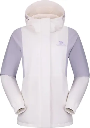 CAMEL Women's Ski Jacket Waterproof Winter Coat Warm Hooded Snowboard Jacket Windproof Mountain Rain Windbreaker