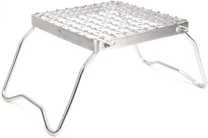 Campfire Grill Barbecue Grill Folding Camping Grill Portable Fire Pit Cooking Grate Stainless Steel Grate for Outdoor Cooking BBQ