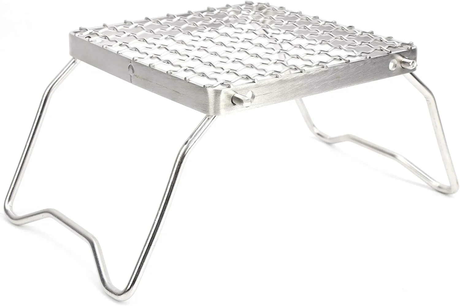 Campfire Grill Barbecue Grill Folding Camping Grill Portable Fire Pit Cooking Grate Stainless Steel Grate for Outdoor Cooking BBQ