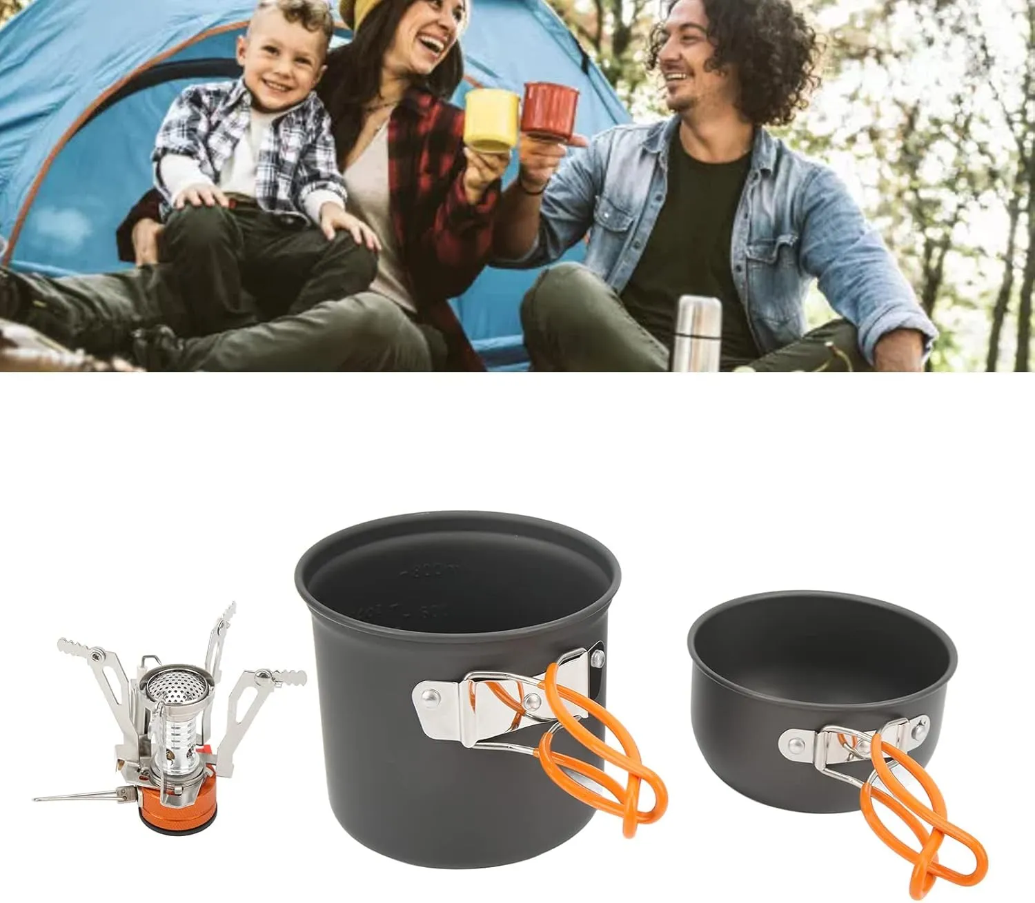 Camping Cooking Set Alumine Strong Bearing Food Grade Portable Stove Pot Set for Outdoor Camping Cookware Camping Utensil Set Camping Essentials Camp Kitchen