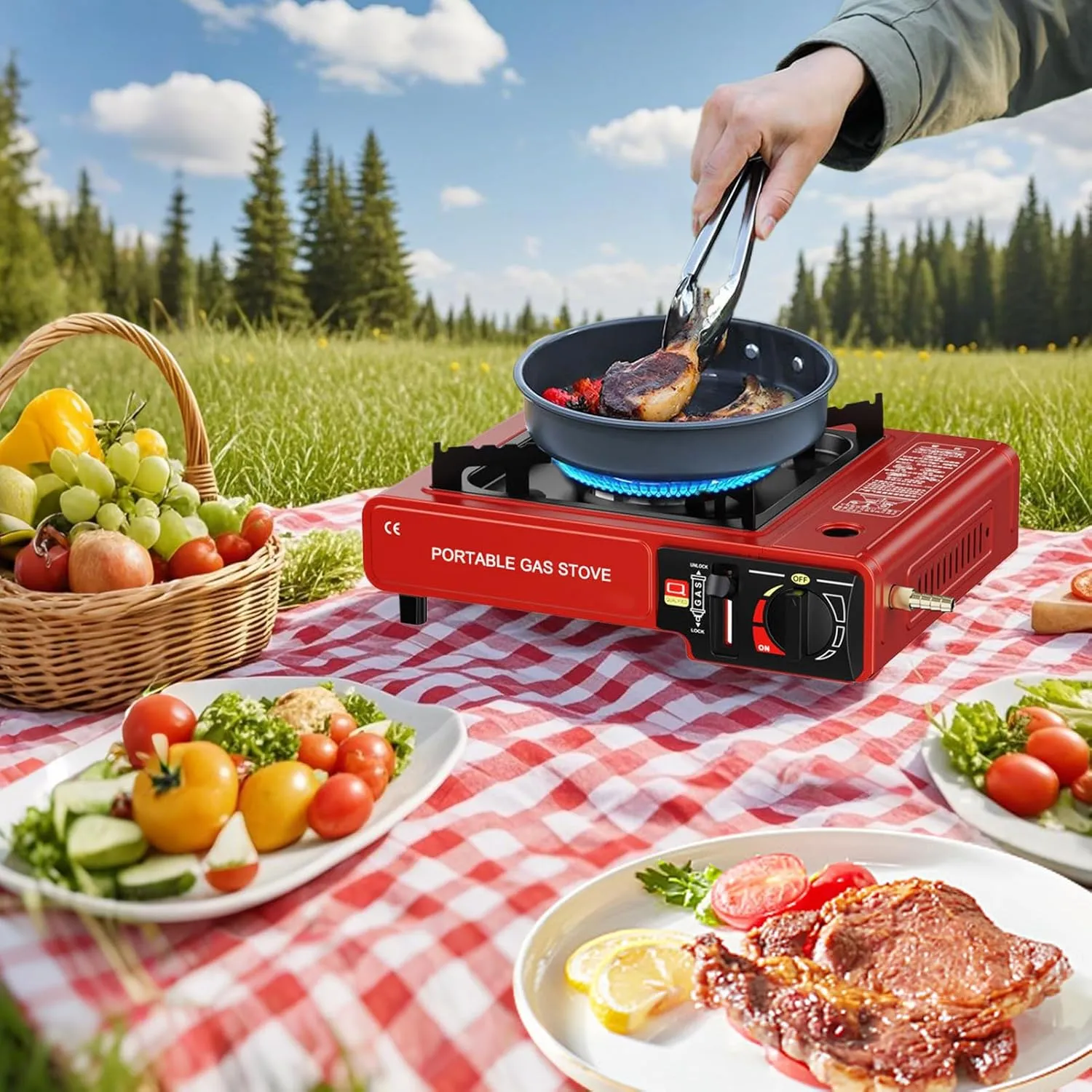 Camping Cooking Stove Portable Stove - 2 In 1 Compact Burner Survival Equipment For Tail Hikes Picnic Outdoor Adventures Portable Stove Camping Stove Portable Stove