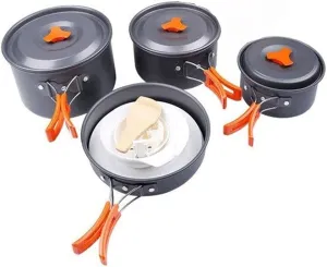 Camping Cookware Kit, Nonstick Lightweight Compact Backpacking Cooking Set for Outdoor Picnic Hiking