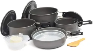 Camping Cookware Outdoor Portable 4-5 Person Stove Head Cookware Combination Multi- Person Alumina Non- Stick Cookware Camping Cookware Pan Set with for Outdoor Camping Hiking Picnic