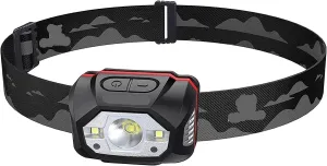 Camping Essentials,Head Torch LED Headlamp Rechargeable Motion Sensor Headlight 440Lumens 70 Hours Max Runtime Battery USB Rechargeable Headlamp Waterproof Headlight for Running Camping Fish