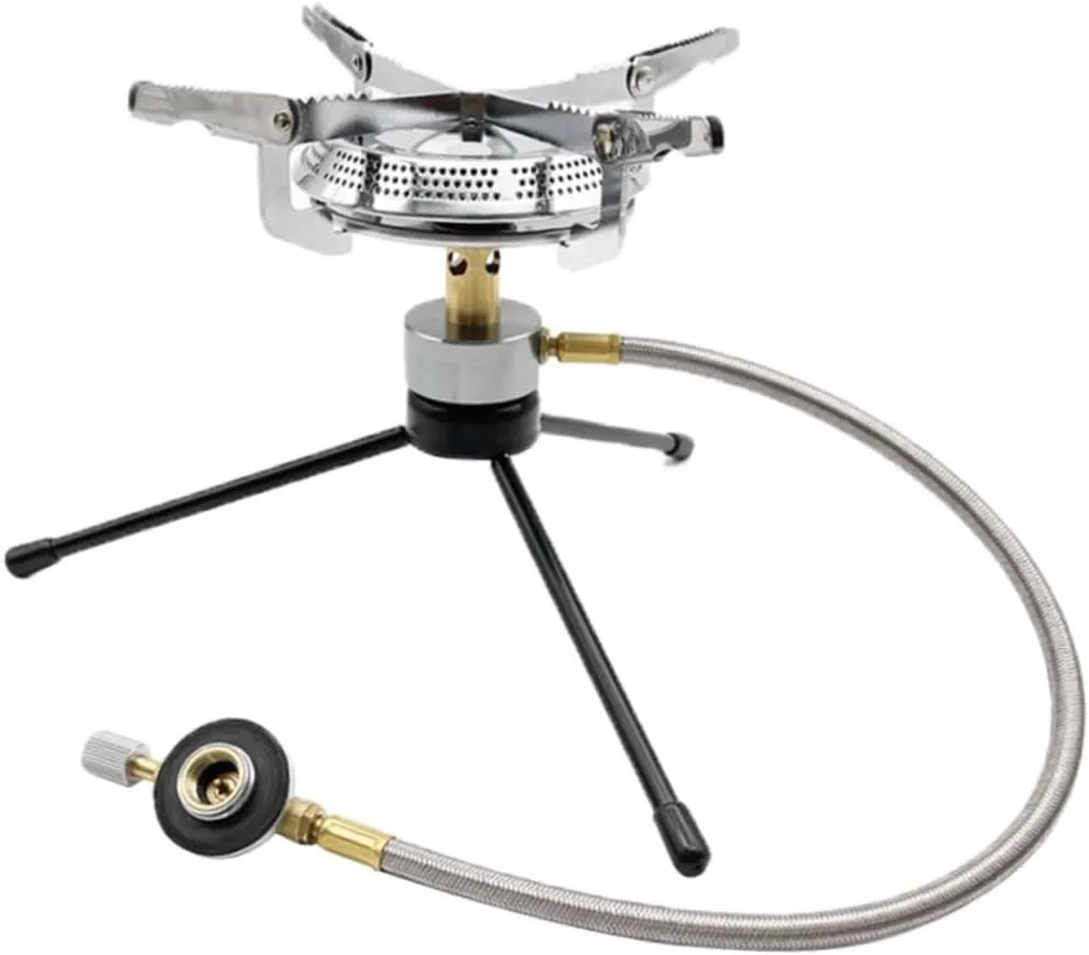 Camping Gas Burner Stove Portable Design Outdoor Stove Head for Hiking Telescopic Tripod Stand