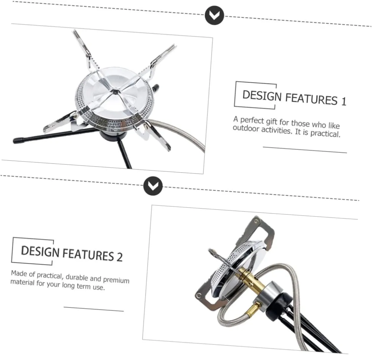 Camping Gas Burner Stove Portable Design Outdoor Stove Head for Hiking Telescopic Tripod Stand