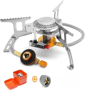 Camping Gas Stove Windproof Outdoor Gas Burner Portable Folding Split Tourist Equipment for Cooking Hiking 3500W (Color : Set 3)