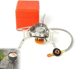 Camping Outdoor Windproof Gas Burner, Foldable Backpacking Stove with Piezo Ignition, 5800W for Patio,Camping,Tailgating,Home Brewing,and Backyard Grilling - Outdoor Cooking, Hiking & Picnics (#A)