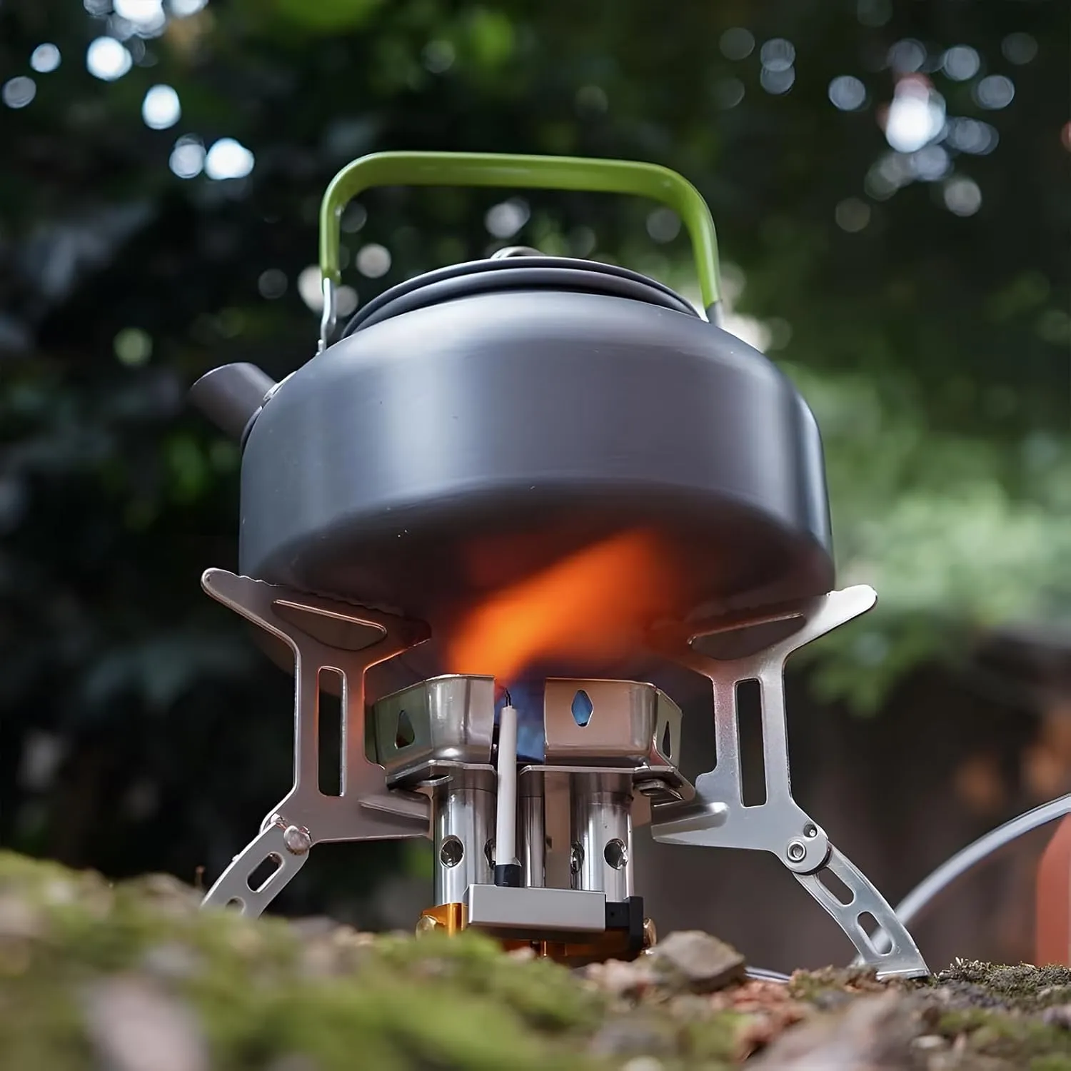 Camping Outdoor Windproof Gas Burner,3 PCS 3500W Windproof Camp Stove Camping Gas Stove with Fuel Canister Adapter (2 PCS)