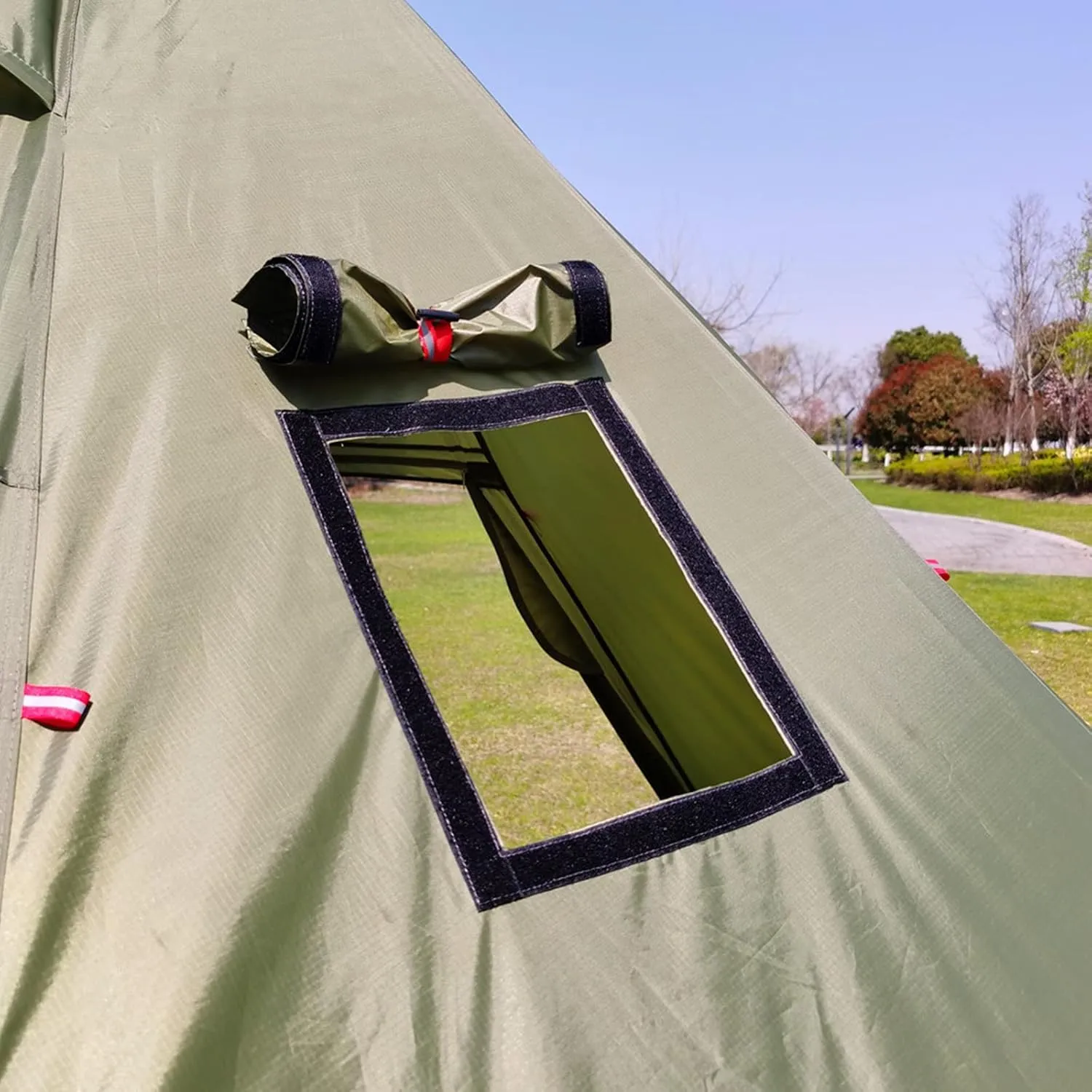 Camping Pyramid Tent for 3/4 Person - Ultralight Waterproof Camping Tent | Lightweight Pyramid Outdoor Easy Tents with Square Chimney Window for Backpacking, Hiking Accessories (Green 3)