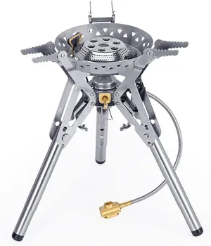 Camping Stove Backpacking, 3300W Mini Windproof Propane Gas Stove with Piezo Ignition, Portable Stove, Foldable Camping Stove with Carrying Bag, for Outdoor Hiking and Picnic