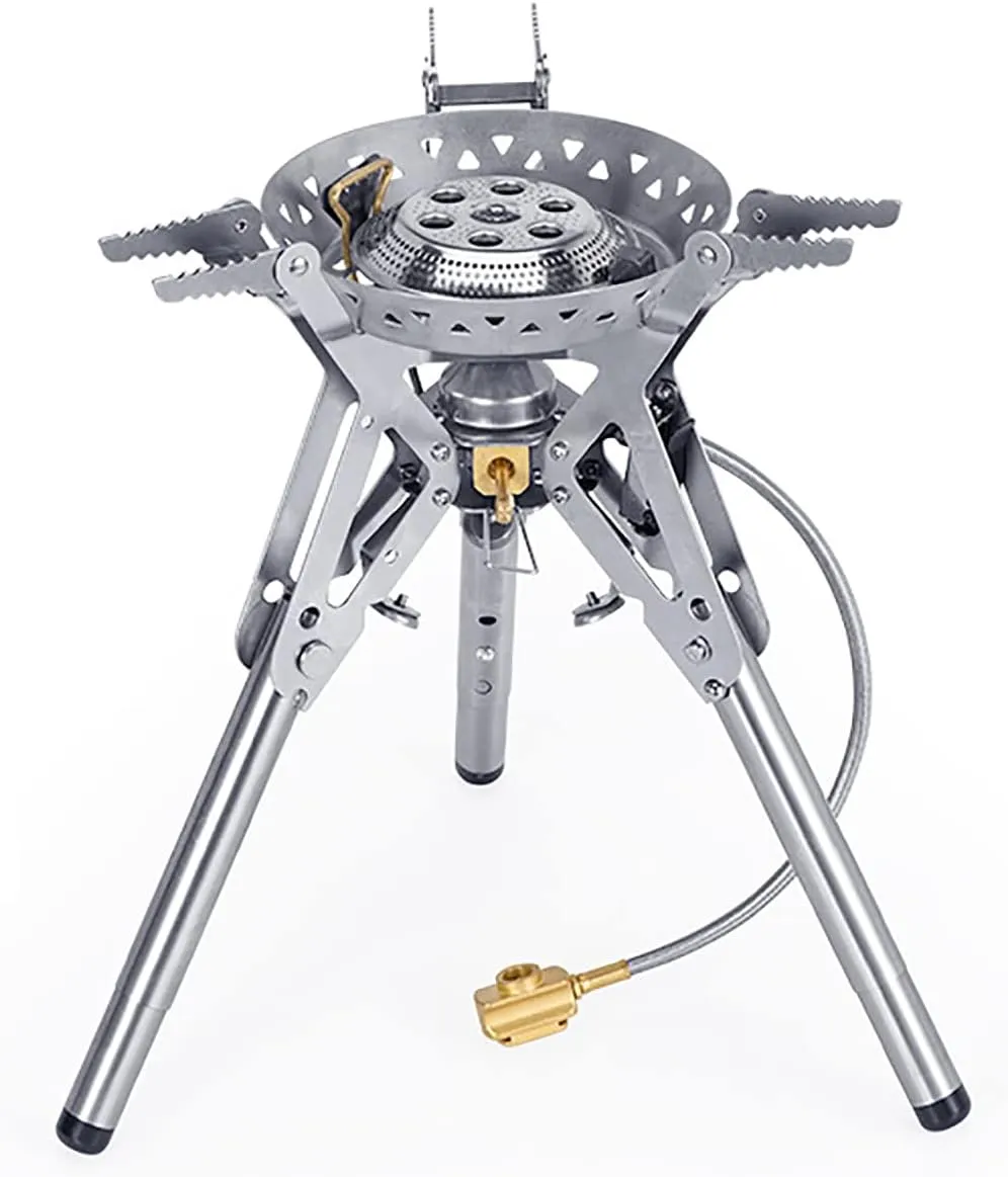 Camping Stove Backpacking, 3300W Mini Windproof Propane Gas Stove with Piezo Ignition, Portable Stove, Foldable Camping Stove with Carrying Bag, for Outdoor Hiking and Picnic