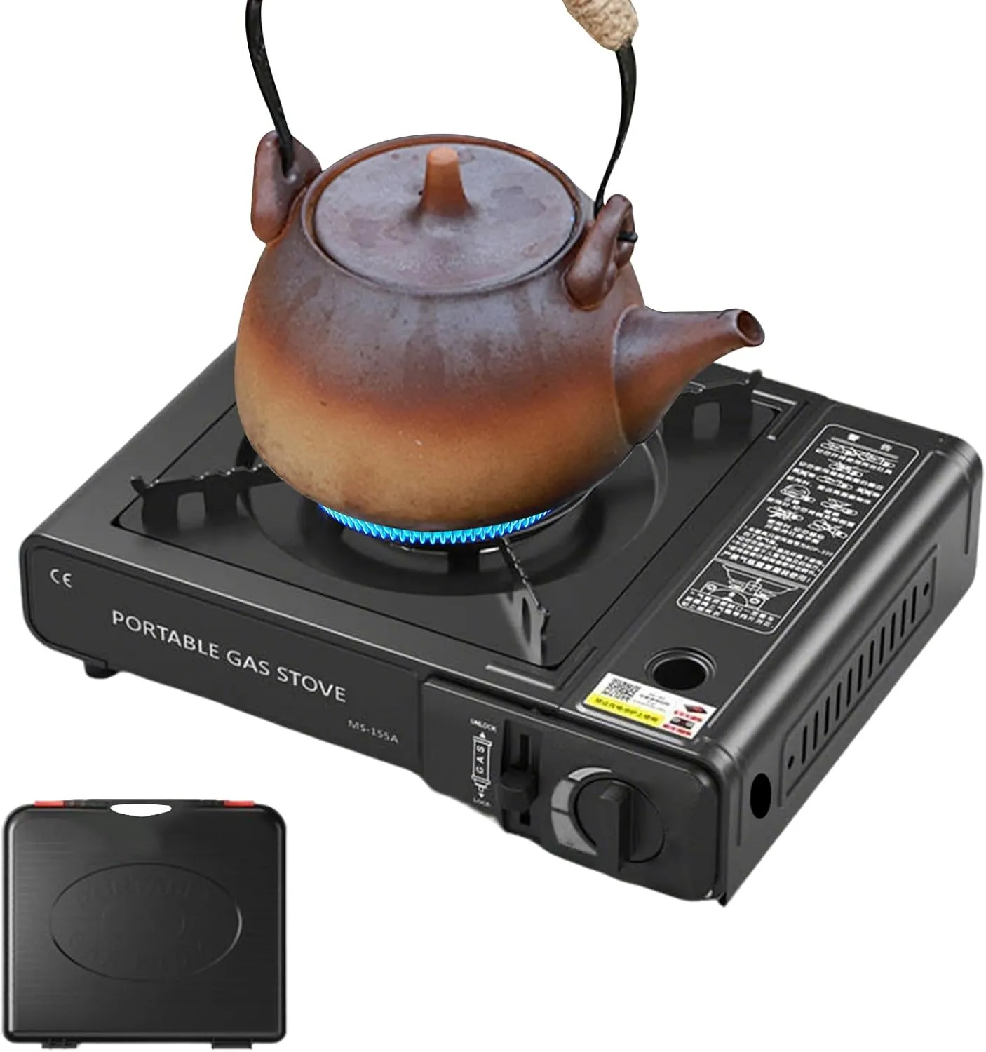 Camping Stove Burner - Foldable Portable Cooker, Lightweight Outdoor Stove | Compact Windproof Burner Design, Reusable Propane Grill, Cooking Flame Control for Travel Hiking Survival Setup