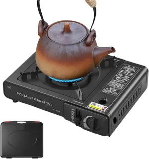 Camping Stove Burner - Foldable Portable Cooker, Lightweight Outdoor Stove | Compact Windproof Burner Design, Reusable Propane Grill, Cooking Flame Control for Travel Hiking Survival Setup