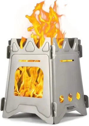 Camping Stove Portable Folding Camping Wood Stove Stainless Steel Wood Burning Stove Outdoor Camping Stove