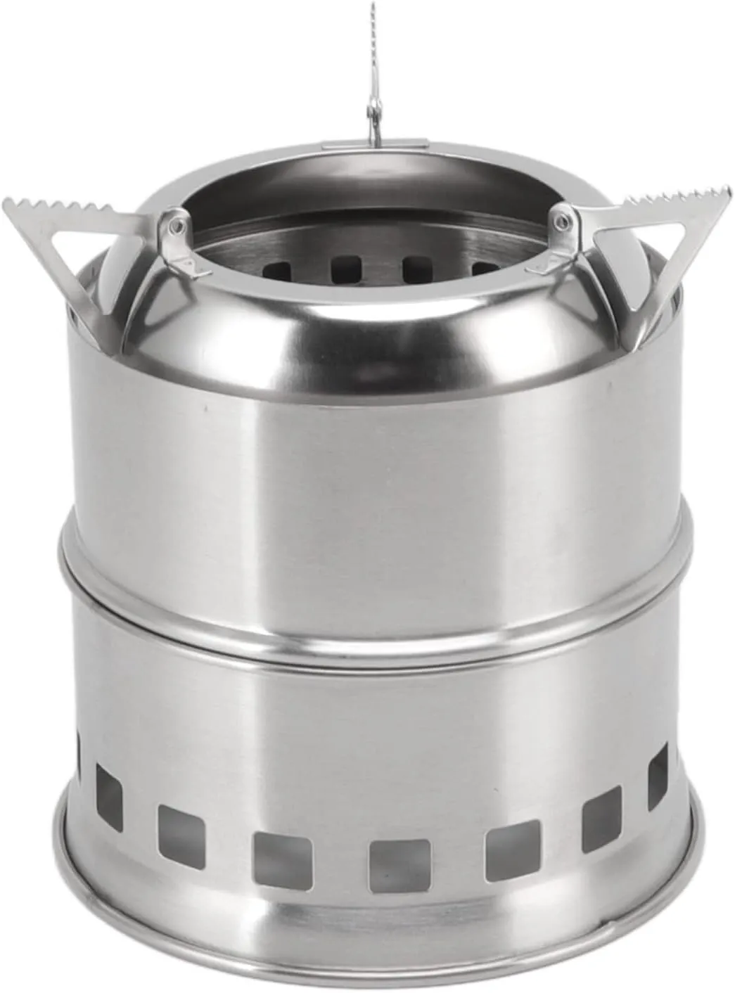 Camping Stove, Stainless Steel Windproof Compact Alcohol Stove for Hiking (Round)
