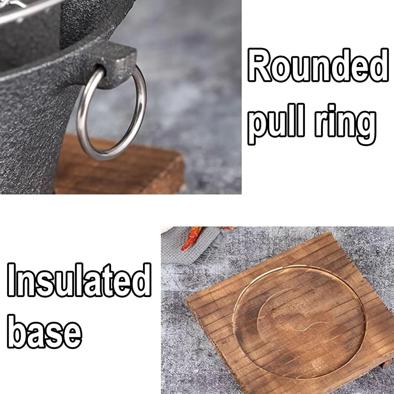Camping Stove with Non-slip Design Made of Cast Iron Camp Stove Backpacking Small Can Be Heated with Alcohol Blocks/coals Camping Cookware for Camping(28 * 12.5CM)