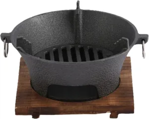 Camping Stove with Non-slip Design Made of Cast Iron Camp Stove Backpacking Small Can Be Heated with Alcohol Blocks/coals Camping Cookware for Camping(28 * 12.5CM)