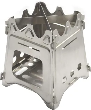 Camping Stove, Wood Stove Stainless Steel Portable Outdoor Wood Stove Compact Wood Gasifier Folding and Windproof for Camping BBQ Picnic
