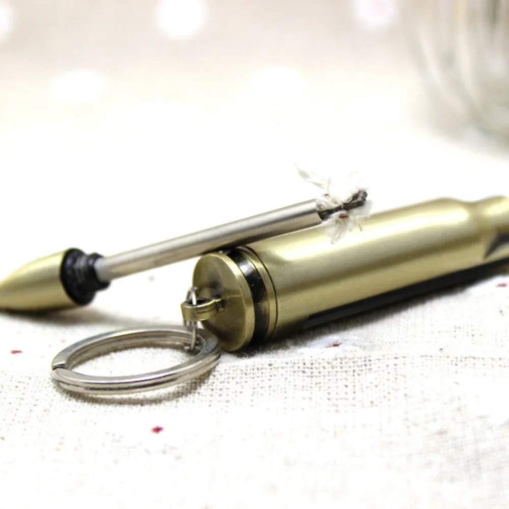 Camping Survival Emergency Fire Starter Flint Match Lighter With Key Chain new arrival
