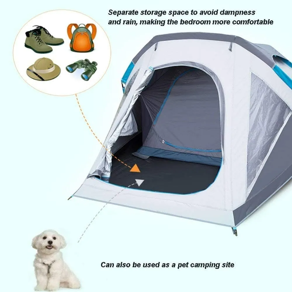 Camping-Tents Camping-Tents Windproof Family Tent Portable Waterproof Tents for Camping Backpacking Hiking Outdoor Music Festivals White