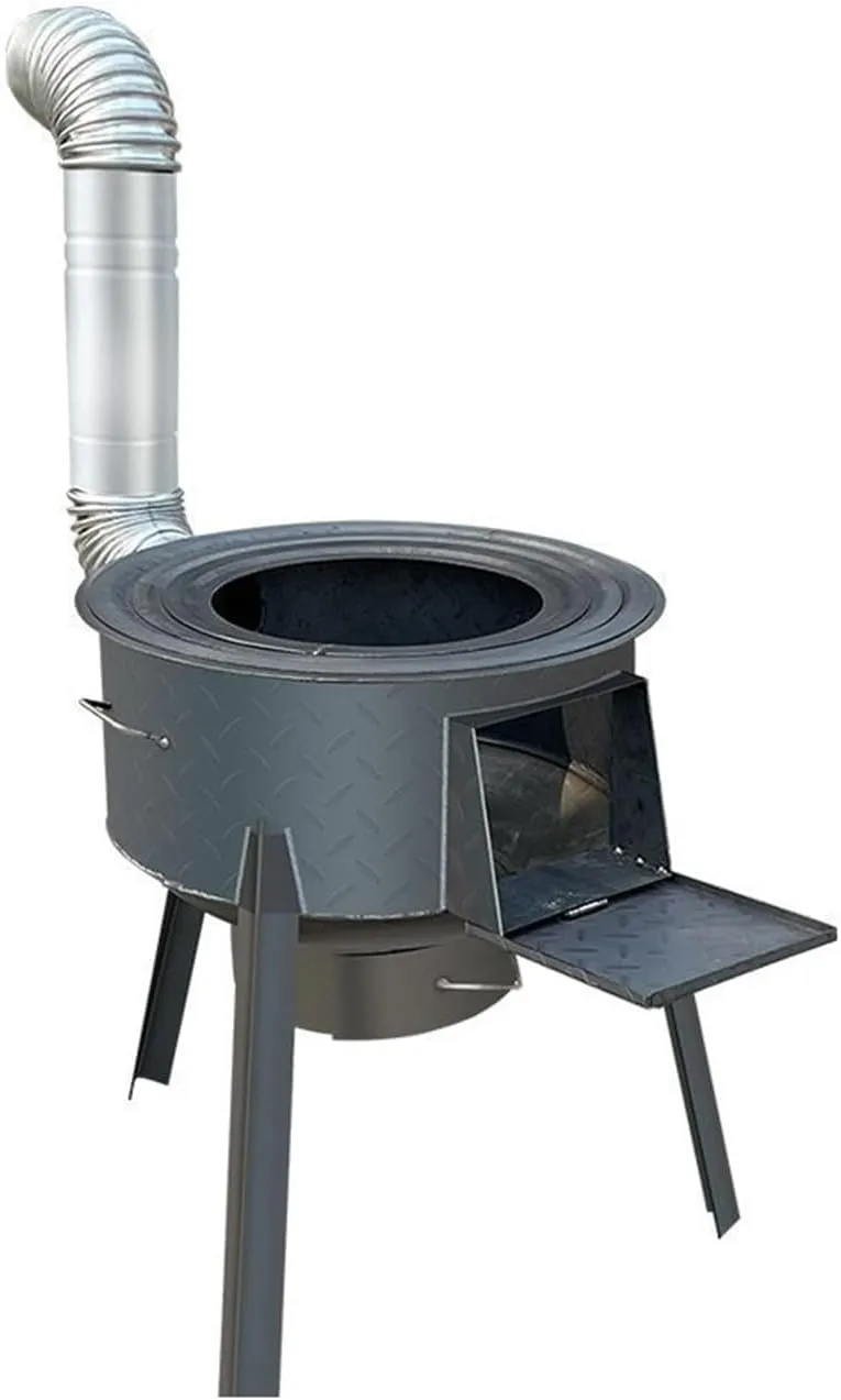 Camping Wood Stove Camp Stove Wood Tent Stove for Heating Folding Wood Stove for Tent Cooking Courtyard (17.72 * 14.57 * 16.93in)